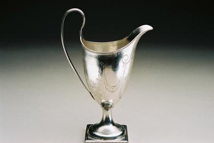 Georgian Silver Helmet Creamer - Bright Cut