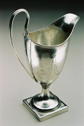 Georgian Silver Helmet Creamer - Bright Cut