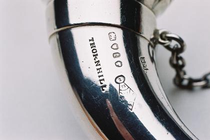 Sampson Mordan Antique Silver Bugle Scent Bottle - Thornhill