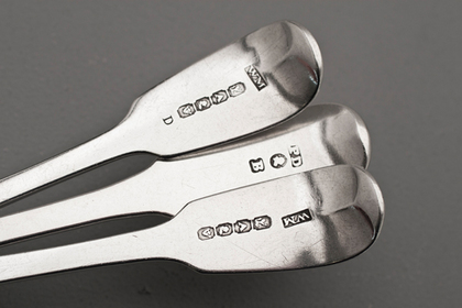 Cape Silver Dessert Spoons (Mixed set of 6) - Twentyman, Moore, Townsend, Daniel