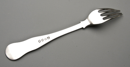 Unascribed Silver Tablefork With Pseudo Hallmarks - Possibly Chinese Export Silver
