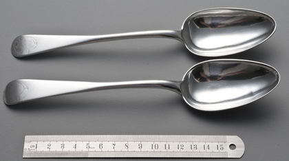 Cape Silver Tablespoons (Pair 1) - Cape Regiment, Bugle, Johannes Combrink