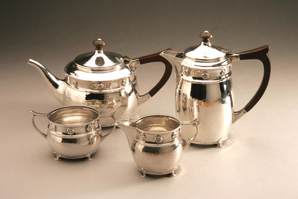 Arts and Crafts Silver tea service (A.E. Jones)