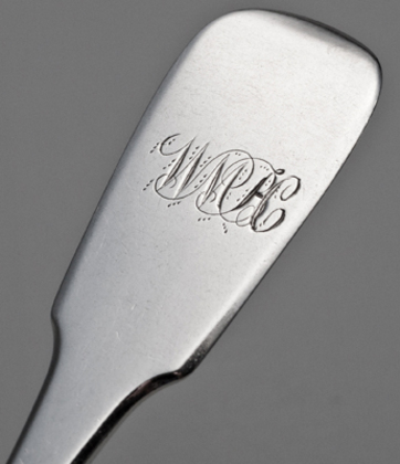 Irish Silver Rat Tail Dessert Spoons (Set of 6) - James Brady, Dublin, Neill, Belfast