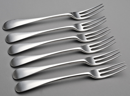 18th Century Dutch Silver Hanoverian 3 Pronged Forks - Hendrik Kamerlingh II