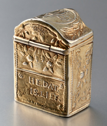 Dutch Silver Lodereindoosje / Vinaigrette - He. Dat Is Lief - Adrianus Kiujlenburg, Schoonhoven