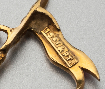 20th Lancers Gold and Diamond Sweetheart Brooch
