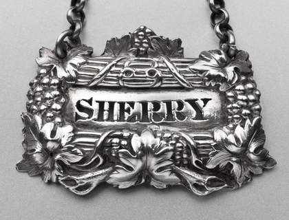 Antique Silver Five Barred Gate Sherry Wine Label - Edward Barnard & Sons