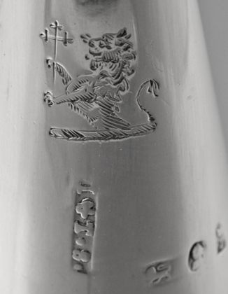 Georgian Silver Chamberstick - Fletcher Family Crest