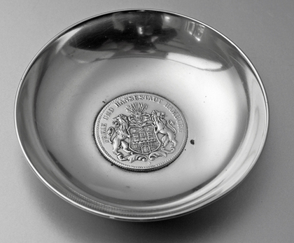 Ubersee Kaffee Hamburg Silver Coin Dish - Drei Mark, Freie Und Hansestadt Hamburg