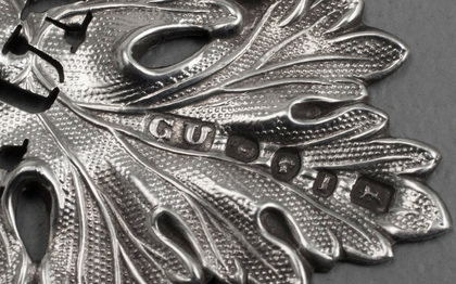 Victorian Silver Vine Leaf Wine Labels (Pair) - Gin, Rum