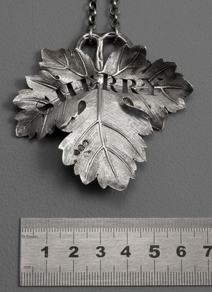 Cast Georgian Silver Sherry Vine Leaf Wine Label - Benjamin Smith