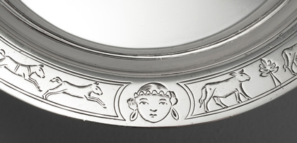 Scottish Sterling Silver Nursery Christening Baby Plate - Edward & Sons, Glasgow - Mesopotamia, Fable