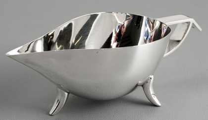 Antique Silver Sauce or Gravy Boat - Modernist Style