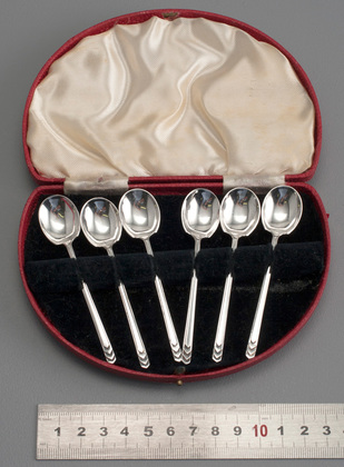 Art Deco Silver Coffee Spoons in Original Box - Set of 6
