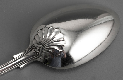 Marais Family Sterling Silver Basting Spoon (Gravy or Serving Ladle) - Marais Family Crest
