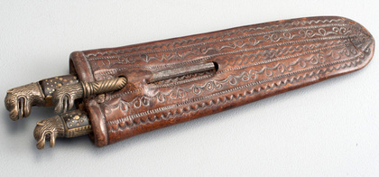 17th Century Traveling Knife and Fork Set - Leather Sheath