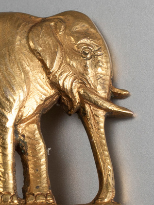 Indian Colonial 9 Carat Gold Military Sweetheart Brooch - Elephant, Assaye, Royal Highland Fusiliers, Hamilton & Co.