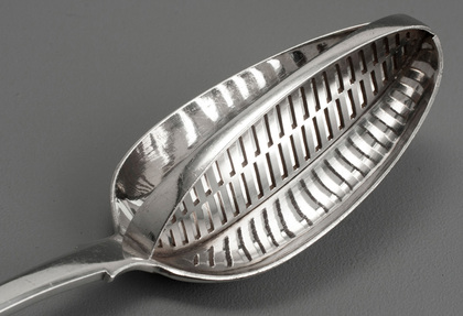 Chinese Export Silver Gravy Straining Spoon - WE WE WC