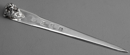 Sterling Silver Cast Leopard's Head Letter Opener