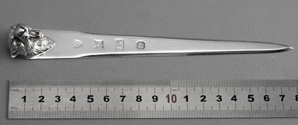 Sterling Silver Cast Leopard's Head Letter Opener