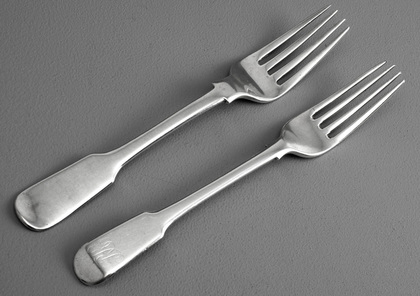 Chinese Export Silver Dessert Forks (2) - Sunshing
