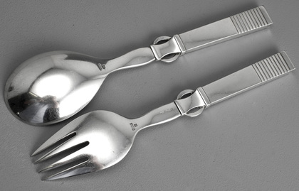 Georg Jensen Parallel or Relief #25 Salad or Vegetable Servers