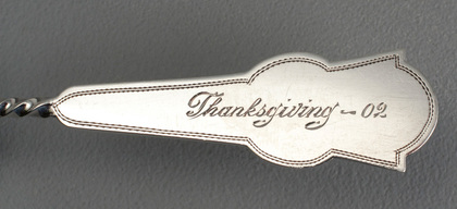 Antique American Sterling Silver Olive Spoon & Olive Fork - Towle Empire, Clark & Biddle