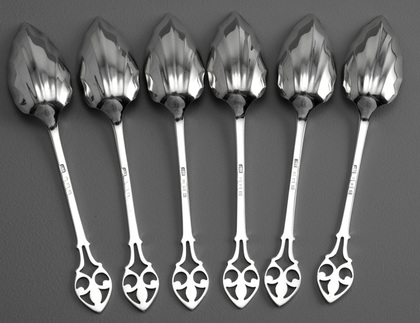 Art Deco Sterling Silver Grapefruit Spoons - Set of 6