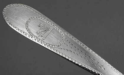 Irish Provincial Silver Bright Cut Celtic Point Tablespoon - Joseph Kinselagh, Cork