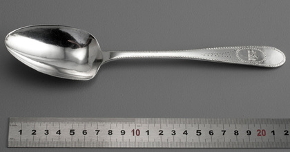 Irish Provincial Silver Bright Cut Celtic Point Tablespoon - Joseph Kinselagh, Cork