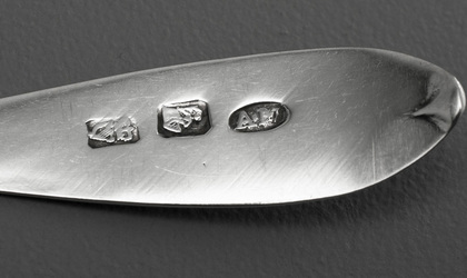 Irish Celtic Point Bright Cut Star Silver Teaspoons (Set of 6) - Dublin Star Cut Silver
