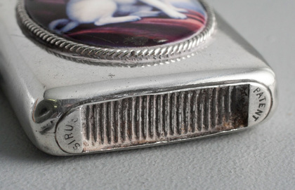 Victorian Silver and Enamel Vesta Case - Pug, Dog Vesta