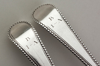 Old English Bead Pattern Tablespoons (Pair) - Jacob Marsh