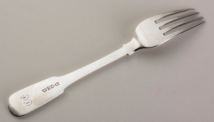 Chinese Export Silver Tablefork - Wongshing, Excellent Pseudo Hallmarks