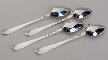 Irish Georgian Silver Dessert Spoons (Set of 4) - 