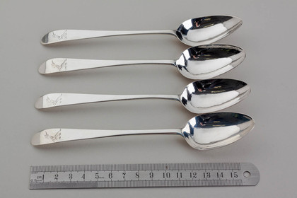 Irish Georgian Silver Dessert Spoons (Set of 4) - 