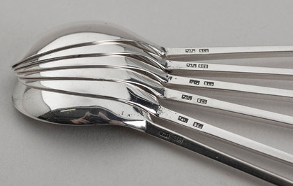 Dutch Silver Diamond Point Mocha Spoons (Set of 6) - Pyramid