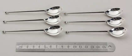 Dutch Silver Diamond Point Mocha Spoons (Set of 6) - Pyramid