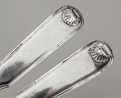 Rare Chinese Export Silver Long Handled Pickle Fork and Spoon - Khecheong