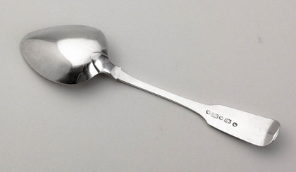Daniel Beets Cape Silver Dessertspoon - Unrecorded Hallmarks, Bird Punch (1)