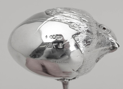 Sampson Mordan Silver Hatching Chick Sugar Spoon/ Baby Feeding Spoon