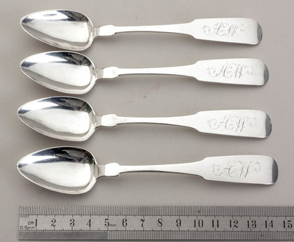 Canadian Silver Teaspoons (Set of 4) - John Ramage, Kingston Ontario