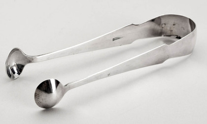 Forbes Family Coin Silver Sugartongs - New York, Van Gelder