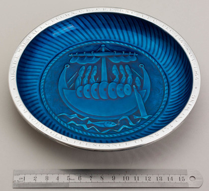 Norwegian Sterling Silver and Enamelled Dish - World War II, David Andersen, Air Vice Marshal Brown