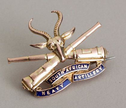 South African Heavy Artillery World War I Gold & Enamel Sweetheart Brooch