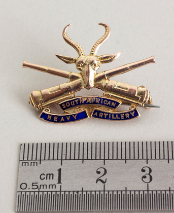 South African Heavy Artillery World War I Gold & Enamel Sweetheart Brooch