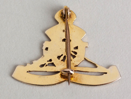 South African Artillery Gold and Enamel Sweetheart Brooch - WW II, Ubique
