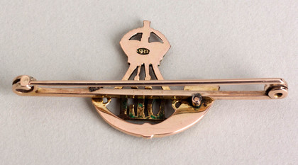 Durban Light Infantry Gold and Enamel Sweetheart Brooch - WW II, Green Enamel