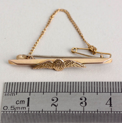 Royal Flying Corps Gold Pilots Wing Sweetheart Brooch - The Great War